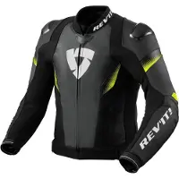 REV'IT! Rev'it Jacket Control Veste en cuir 52 noir/jaune néon