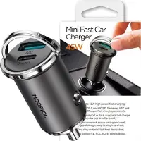 JOYROOM Chargeur rapide pour voiture Usb Type C / Usb 45 W 5 A Power Delivery Quick Charge 3.0 Afc Scp Gris (C-A35)