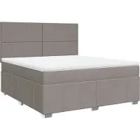 vidaXL Lit boxspring avec matelas Taupe 180x200 cm Tissu