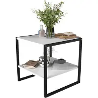 VCM Table d'appoint en bois | Table basse dans un style industriel simple | Dimensions env. H. 50 x W. 50 x D. 50 cm | Table salon | Table basse - Insasi M