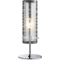 Luxera Lampe de table PALMIRA 40W, argent, Ø : 16 H : 38 cm, avec interrupteur, douille E14
