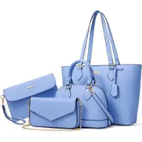 OEM Bagsure Sac à main Femme Set de 4 pièces Bleu Fashion Sac de transport