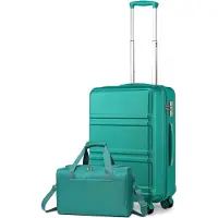 Sonstiges KONO Valise à roulettes Bagage à main Trolley Set 2 pièces turquoise 55cm