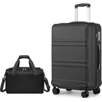 Sonstiges KONO Valise à roulettes de taille moyenne Set de bagages 65cm Trolley avec sac de voyage Ryanair Noir 2 pièces