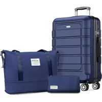 Sonstiges SHOWKOO Valise moyenne ABS+PC coque dure 4 roulettes serrure TSA -Bleu