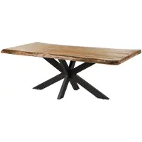 MASSIVMOEBEL24.DE MASSIVMOEBEL24 | Table à manger 200x100 Manguier laqué Bois naturel / Anthracite mat FREEFORM 5