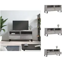 vidaXL Armoire TV Gris Sonoma 100x34,5x44,5 cm Bois composite - Meuble TV