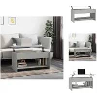 vidaXL Table basse gris béton 102x50x52,5 cm Bois composite - Tables basses