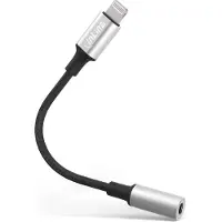 InLine 31440 Câble adaptateur audio Lightning, pour iPad, iPhone, iPod, argent/noir, 0,1m