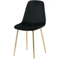 Furnlux Classic FURNLUX Chaise de salle à manger Polar Black Und Gold 44cm / Hauptfarbe : Schwarz / Abmessungen : 44 x 53 x 88 cm