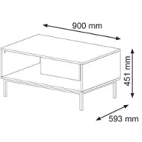 Furnlux Classic FURNLUX Table basse Ravenna B Blanc Et Or 90cm / Couleur principale : Blanc / Dimensions : 90 x 45 x 60 cm