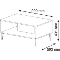 Furnlux Classic FURNLUX Table basse Ravenna B Blanc Et Or 90cm / Couleur principale : Blanc / Dimensions : 90 x 43 x 60 cm