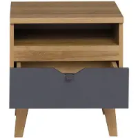 Mirjan 24 Table de chevet VISTA – chêne doré / blanc / graphite