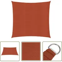 The Living Store Sonnensegel 160 g/m² Terrakottarot 4x4 m HDPE