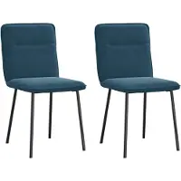 vidaXL Chaise de salle à manger 2 pcs. Bleu velours