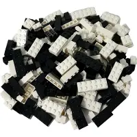 LEGO Briques noir/blanc mélangées 200 pièces