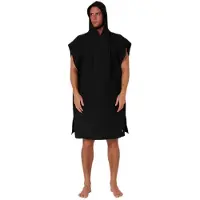 Ocean & Earth Waffle Hooded Poncho Noir