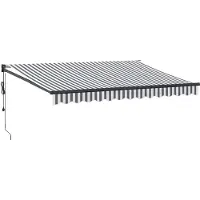 vidaXL Marquise rétractable Anthracite & Blanc 3,5x2,5 m Tissu & Aluminium