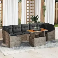 Prolenta Maison Exclusive - Ensemble de salon de jardin, 8 pièces, gris