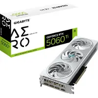 Gigabyte GeForce RTX 5060 Ti AERO OC 16G Carte Graphique – 16 Go GDDR7, 128 bits, PCI-E 5.0, 2647MHz Fréquence du processeur, 3 x DisplayPort, 1 x HDMI, GV-N506TAERO OC-16GD