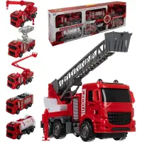 Kruzzel Ensemble de voitures de pompiers à friction 6 voitures de pompiers jouets pour enfants 24631