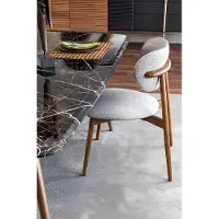 AEA Chaise de salle à manger Set 4pcs Chaise de cuisine Chaises sans accoudoirs Tissu Gris