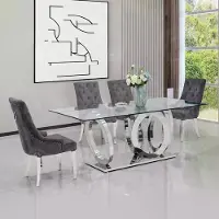 AEA Designer moderne Salle à manger Table de cuisine Plateau de verre Style Meuble