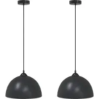 Syfax Lampes suspendues 2 pcs hauteur réglable E27 noir Ø 30 cm métal