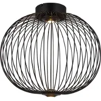 Globo Plafonnier noir Galway cage simple Ø 50cm