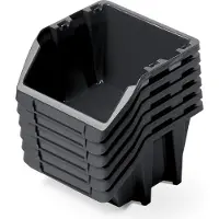 Prosperplast Set úložných boxů 6 ks BINEER SHORT SET - 214x198x238 mm - barva: černá