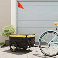 Prolenta Maison Exclusive - Remorque pour vélo, noire et jaune, capacité de 30 kg, en fer