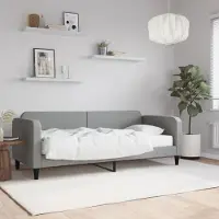 Prolenta Maison Exclusive - Lit de jour avec matelas gris clair 80 x 200 cm en tissu