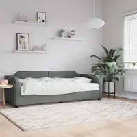 Prolenta Maison Exclusive - Lit de jour avec matelas, gris foncé, 80 x 200 cm, tissu