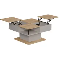 Vicco Table basse Movira Beige 80x45cm avec compartiments de rangement, Model 59129