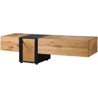 MASSIVMOEBEL24.DE MASSIVMOEBEL24 | Meuble TV 200x52x52 en bois de Chêne sauvage naturel Laqué / huilé KITZBÜHEL #131