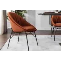 AEA Garniture Chaise de salle à manger Chaise de cuisine Chaise inclinable 6pcs Tissu Orange