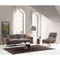 AEA Canapés Ensemble de canapés 4 places Fauteuil 4 places Tissu Salon Gris