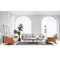 AEA Ensemble de canapé complet Canapé 321 places Tissu Orange