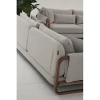 AEA Ensemble de canapés 431 places Fauteuil Tissu moderne Gris Set Salon Groupe