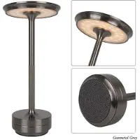 Rosikey Lampe de table sans fil de 28 cm avec batterie rechargeable, 3 modes de couleur, intensité réglable, rechargeable par USB, veilleuse 3000 mAh pour restaurant, chambre à coucher, fête, camping, bar