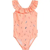 Playshoes Maillot de bain 'Surfbrett Palme' beige / bleu foncé / orange foncé / poudre
