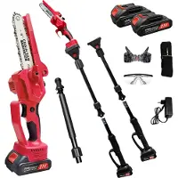 OEM Cisailles électriques, portée réglable, moteur sans balais, rouge, deux batteries, scie polaire