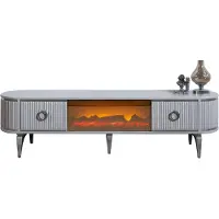 Xl Moebel Gmbh Ergonomischer TV-Lowboard mit MDF-Furnier, Kamin und modernem Design