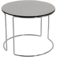 AEA Luxueuse table basse ronde grise plateau en bois table basse élégante
