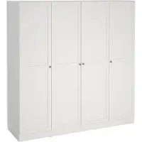 Dmora Présidents - Grande Armoire 196x200h cm Blanc, Porte-manteaux