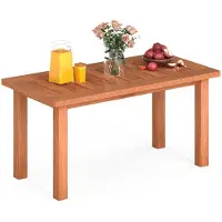 Costway Table basse en bois, table d'appoint d'extérieur résistante aux intempéries, table de jardin, table rectangulaire en bois, table de balcon, table basse, 90 x 45,5 x 43,5 cm, naturel