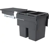 Hailo Collecteur de déchets 3619751 CE Slide Euro-Cargo 2x 38 litres gris foncé