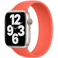 Apple Bracelet Boucle unique en Silicone Watch | 44/45/46/49 mm - Taille 9 - Nectarine