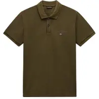 Napapijri Polo vert pour homme avec broderie – manches courtes, coupe classique