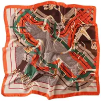 Alberto Cabale Écharpe 'Grand carré de Soie Interbelts Zoé' orange